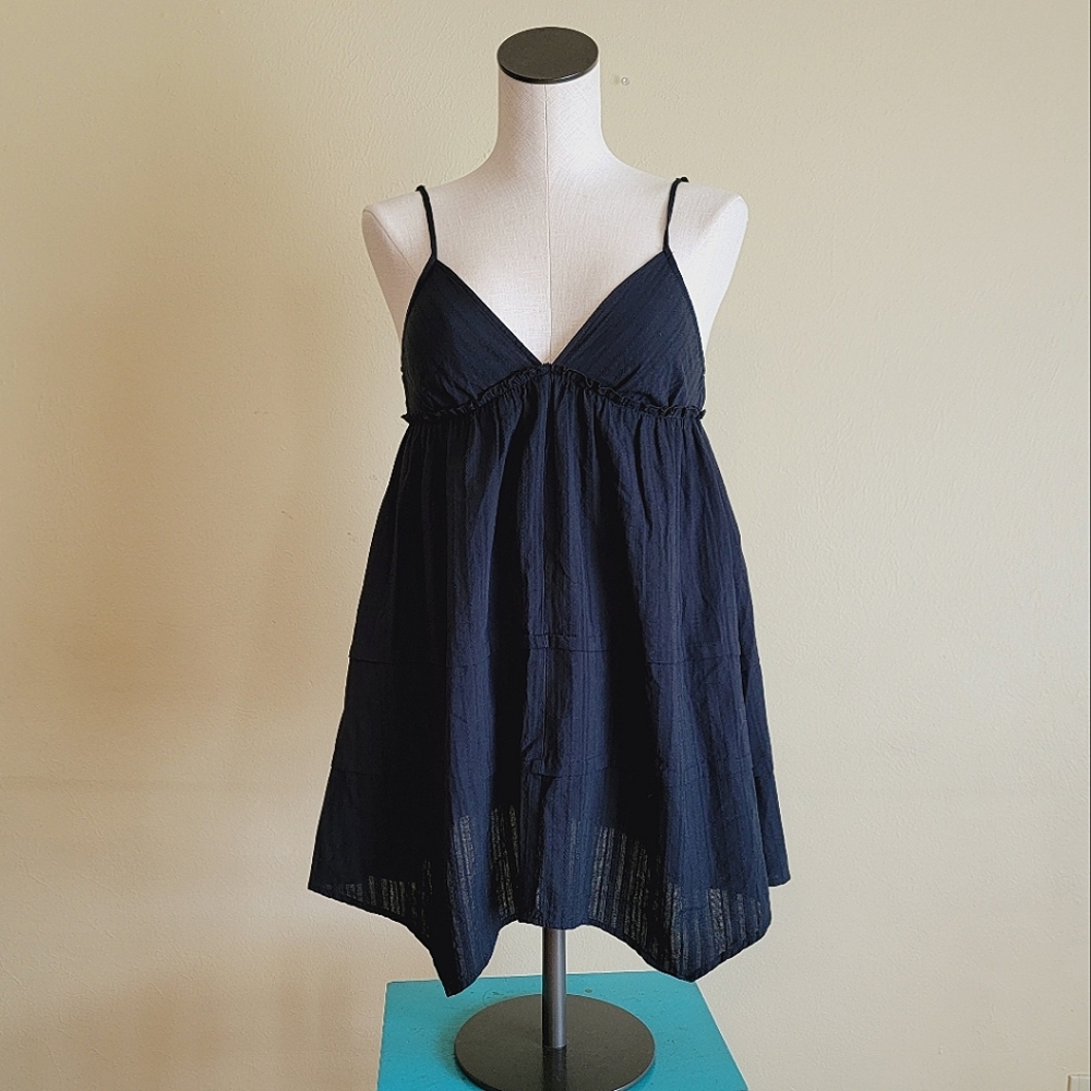 Wild Fable | Babydoll Dress | Black 100% Cotton - Picture 3 of 9
